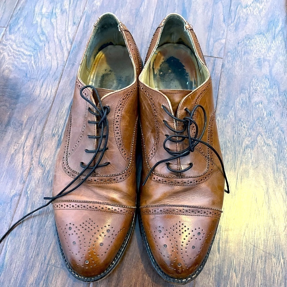 Men’s Dress Shoes Brown Leather Business Career Size 13